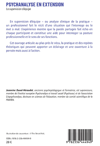 plus d'informations sur le livre Psychanalyse en extension : la supervision d’équipe, Jeannine Duval Héraudet, 2024